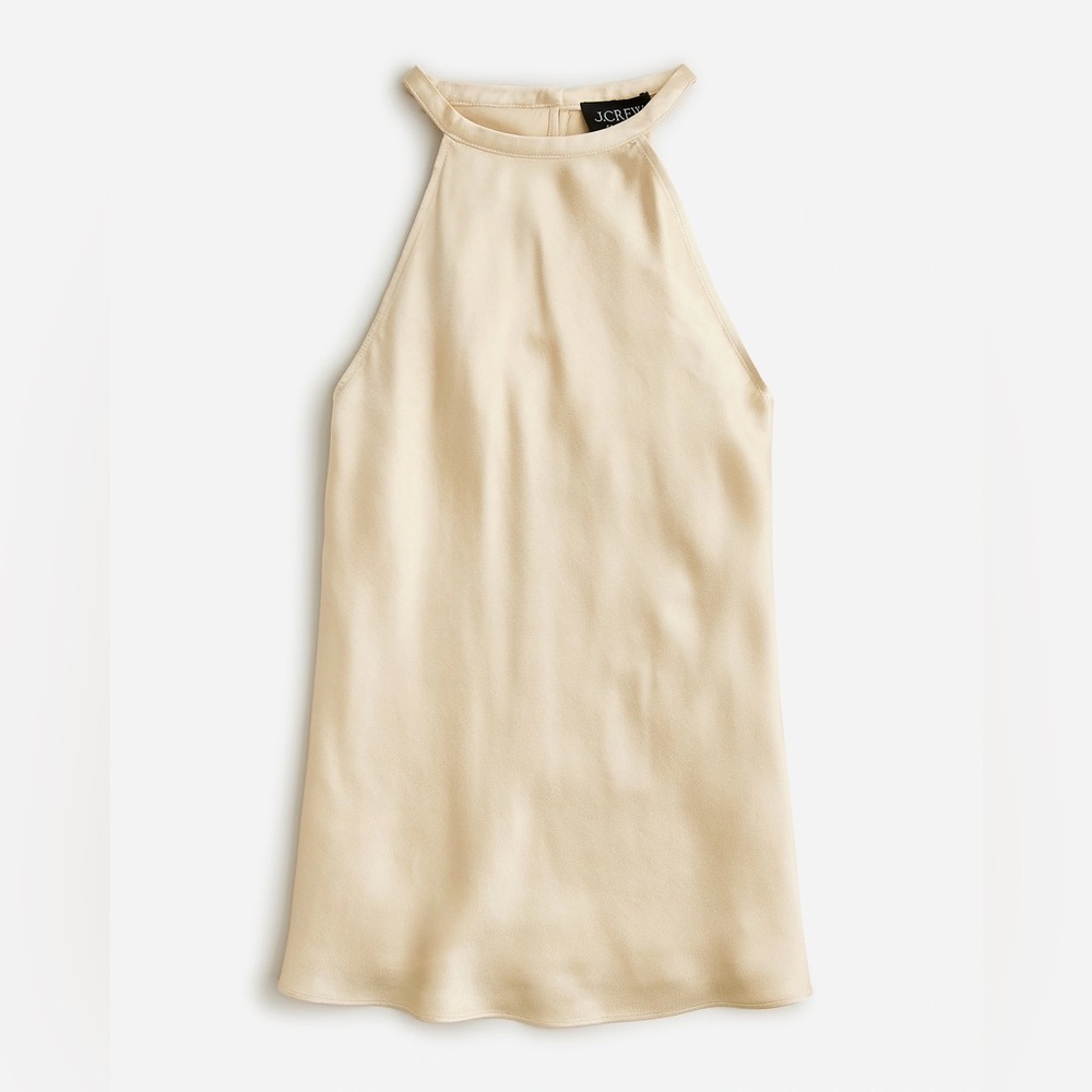 J. Crew Cream Halter Neck Silk Top